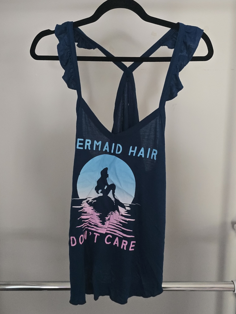 Disney The Little Mermaid Ruffle Strap Tank Top Plus Size 2xl